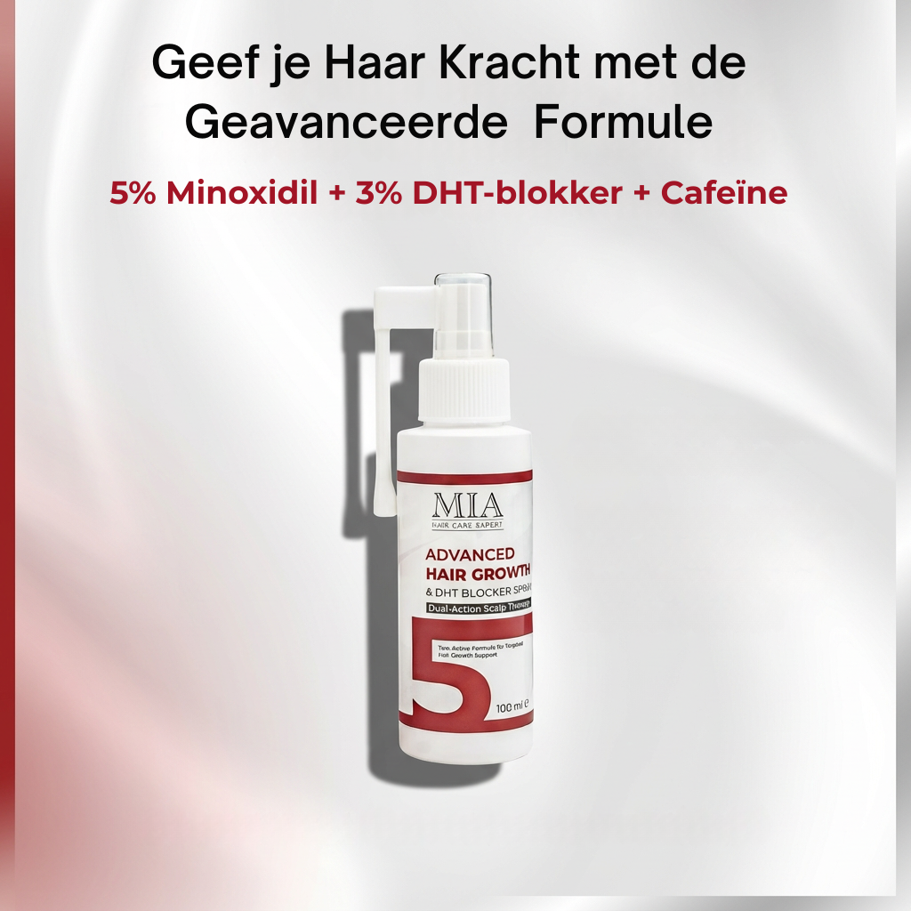 Minoxidil 5% Spray met DHT Blocker – Voor Sterker, Voller en Gezonder Haar – 100 ml