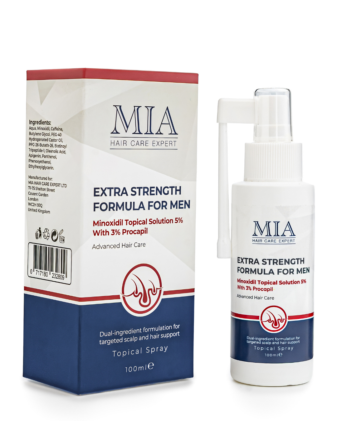 Minoxidil 5% Spray met 3% DHT Blocker – Voor Sterker, Voller en Gezonder Haar – 100 ml