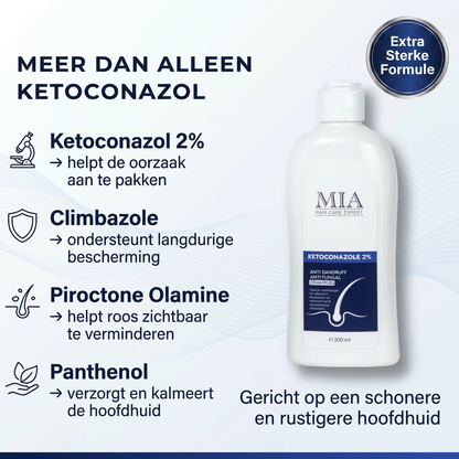 Ketoconazol Shampoo 2% | Tegen Roos - Jeuk, Seborrhoïsch Eczeem & Geïrriteerde Hoofdhuid -200 ML